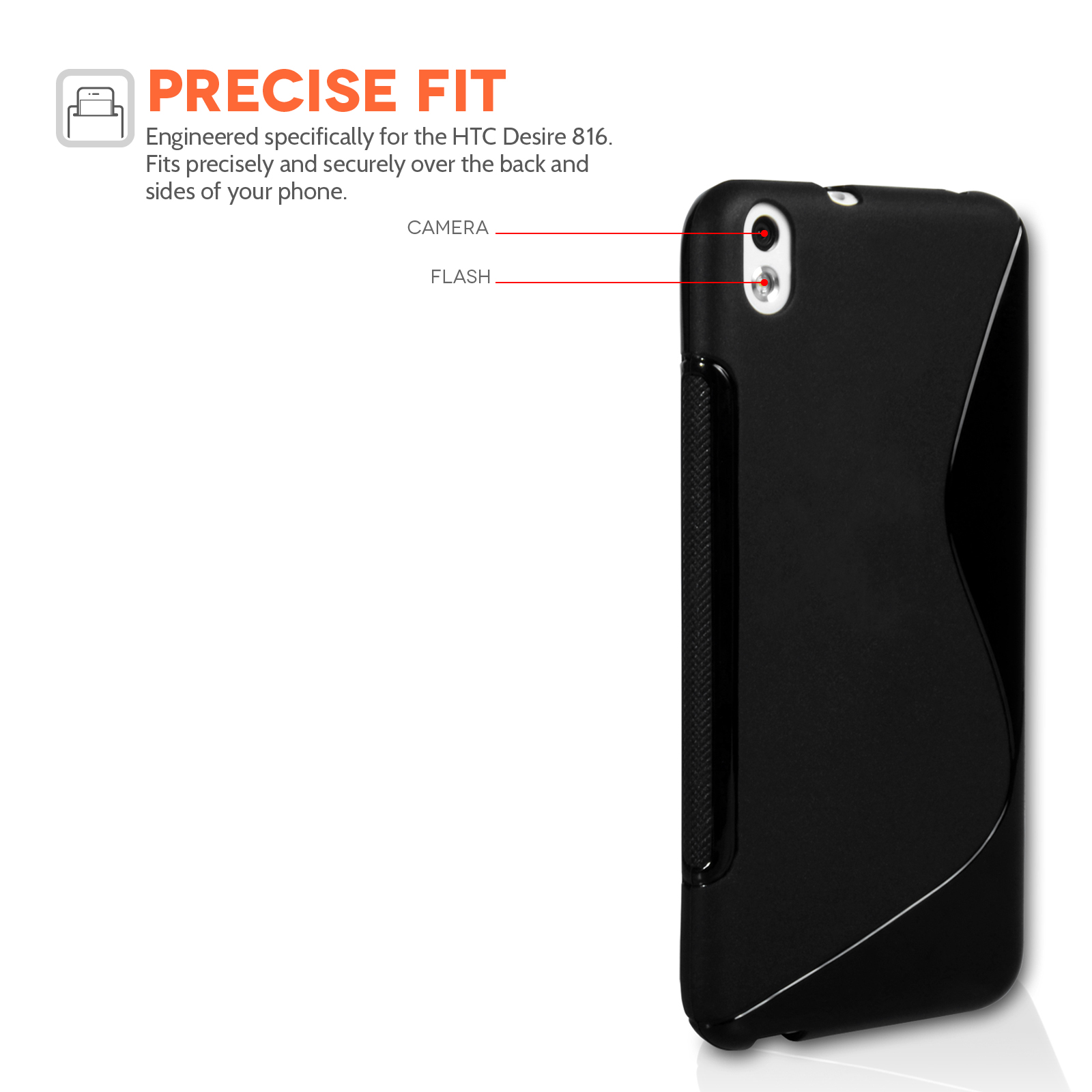 Caseflex Htc Desire Silicone Gel S Line Case Blac