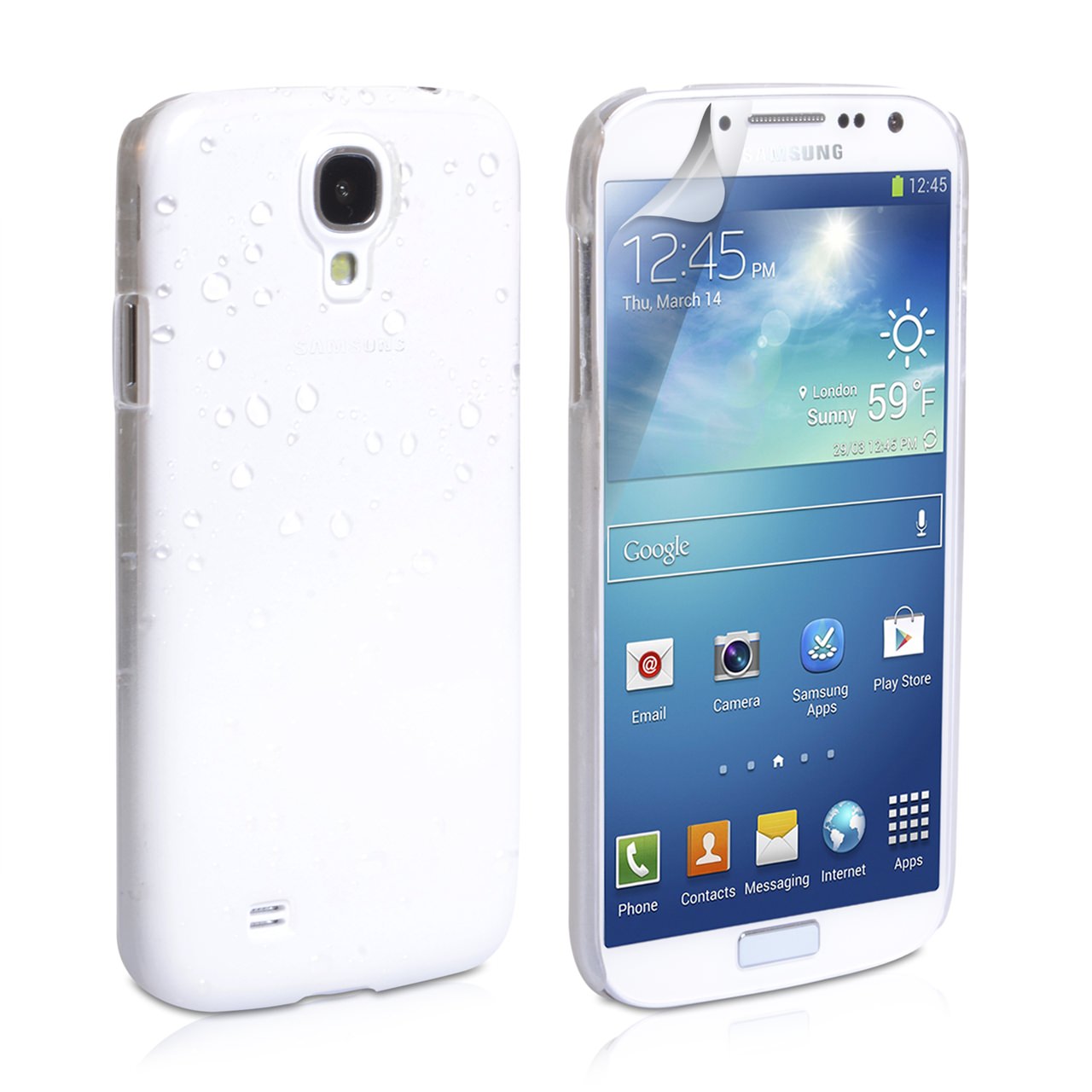 Samsung Galaxy S4 White-Clear Raindrop Hard Case | Mobi