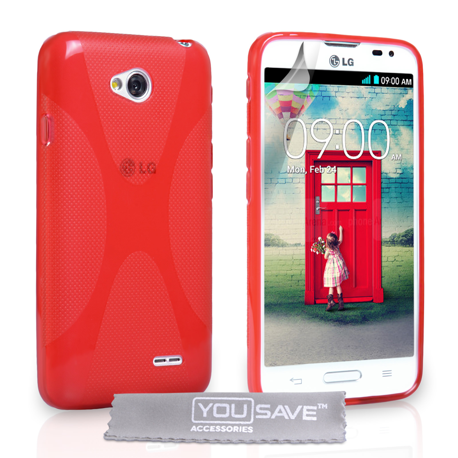 Yousave Accessories Lg L90 Silicone Gel X Line Case Red