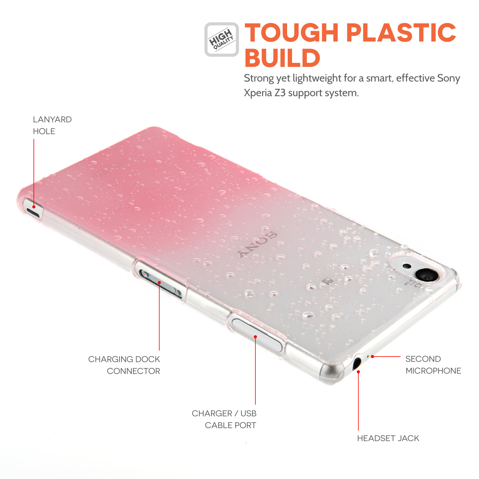 YouSave Sony Xperia Z3 Case - Pink-Clear | Mobile Madho