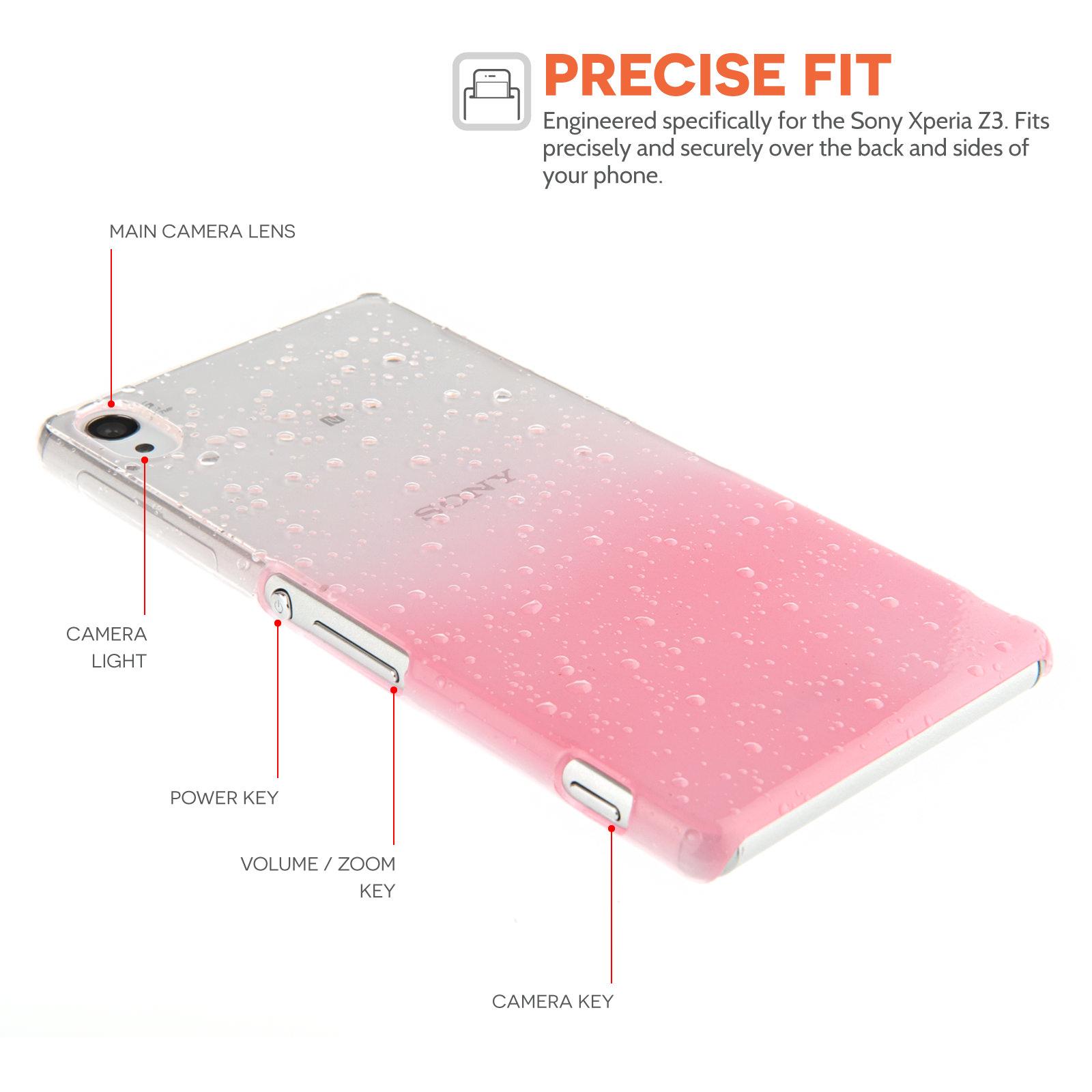 YouSave Sony Xperia Z3 Case - Pink-Clear | Mobile Madho