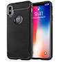 iPhone X Case, Carbon Fibre Textured Gel Cover | Shock Absorbing | Lightweight & Slim TPU Gel Protection - Black