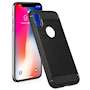 iPhone X Case, Carbon Fibre Textured Gel Cover | Shock Absorbing | Lightweight & Slim TPU Gel Protection - Black