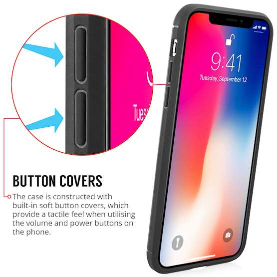 iPhone X Case, Carbon Fibre Textured Gel Cover | Shock Absorbing | Lightweight & Slim TPU Gel Protection - Black