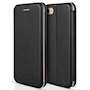 Apple iPhone 7 PU Leather Stand Wallet Felt Lining ID Slots - Black