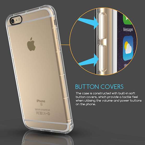 IPHONE 6 / 6S PLUS CLEAR GEL CASE WITH BLACK CAMERA HOLE