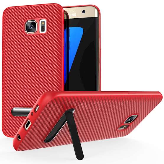 Samsung Galaxy S7 Edge Case, Carbon Fibre Textured Gel Cover