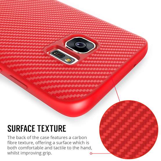 Samsung Galaxy S7 Edge Case, Carbon Fibre Textured Gel Cover