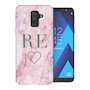 Samsung A6 Plus (2018) Pink Marble Heart Personalised TPU Gel Case