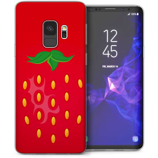 Samsung Galaxy S9 Strawberry Seeds TPU Gel Case – Red