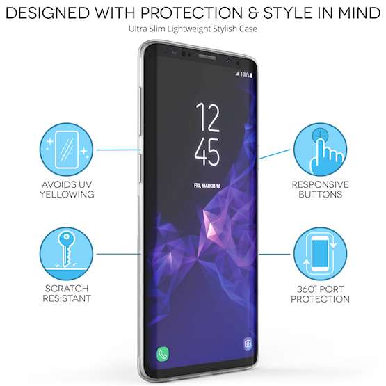 Samsung Galaxy S9 Microchip Print TPU Gel Case – Blue