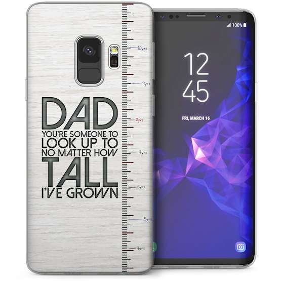 Samsung Galaxy S9 Dad Ruler Quote TPU Gel Case – White