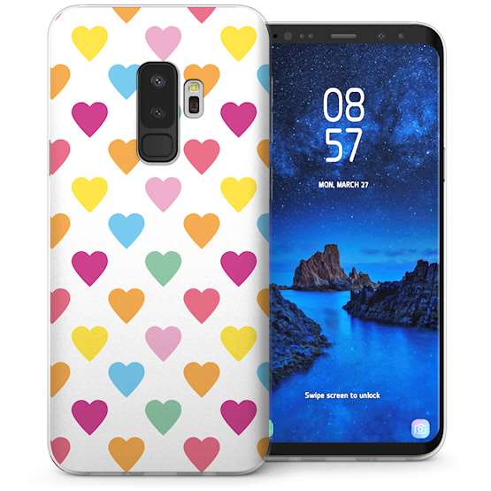 Samsung Galaxy S9 Plus Pastel Hearts TPU Gel Case – White