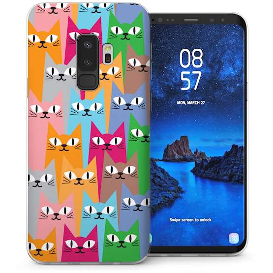 Samsung Galaxy S9 Plus Cat Faces TPU Gel Case