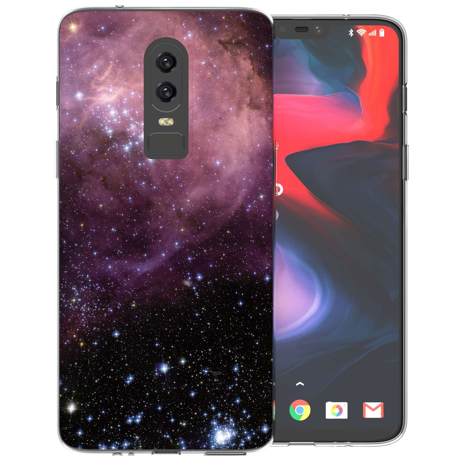 OnePlus 6 Purple & Black Constellation TPU Gel Case