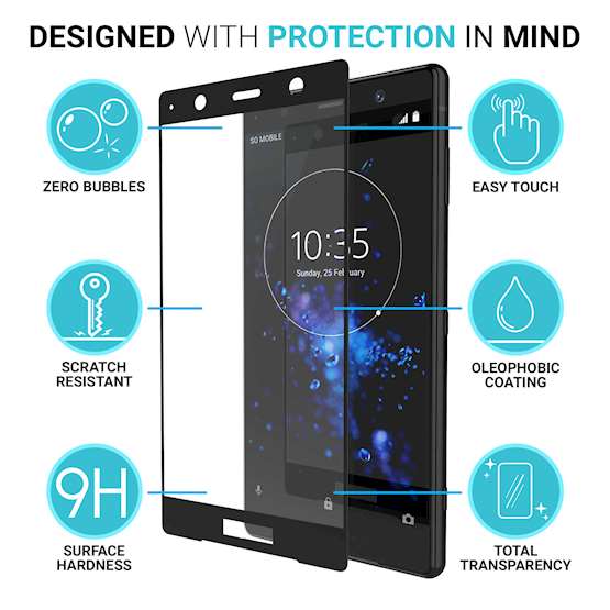 Sony Xperia XZ2 Premium Glass Screen Protector (Single) - Black Edge