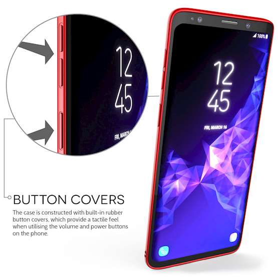 Caseflex Samsung Galaxy S9 Ultra Thin Slim Carbon Fibre TPU With Stand - Red