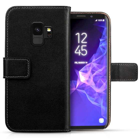 Caseflex Samsung Galaxy S9 Genuine Leather Wallet - Black