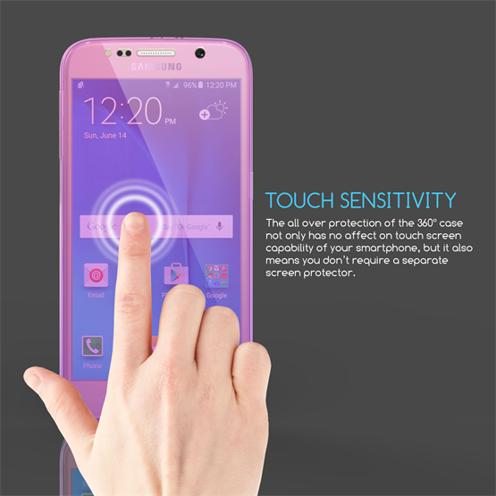 SAMSUNG GALAXY S6 FULL BODY 360 TPU GEL CASE  - PINK & PURPLE