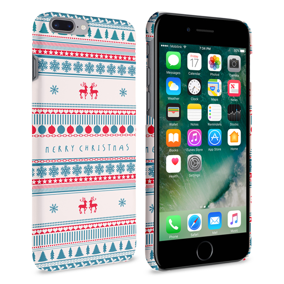 Caseflex iPhone 7 Plus Merry Christmas Reindeer Snowflake Pattern Case 