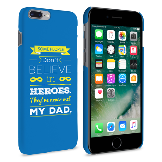 Caseflex iPhone 7 Plus Dad Heroes Quote (Blue) Case 