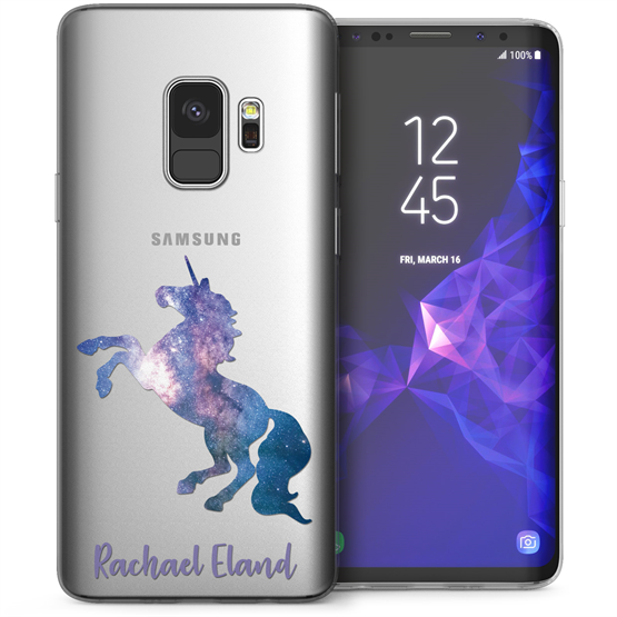Samsung Galaxy S9 Unicorn Rampant Personalised TPU Gel Case - Purple