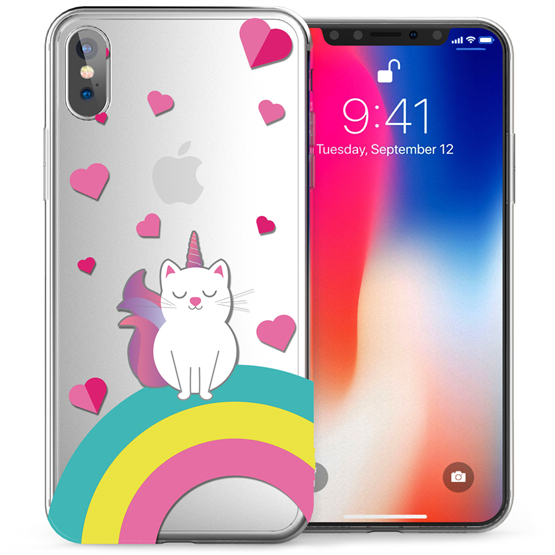 Apple iPhone X Rainbow Cat TPU Gel Case